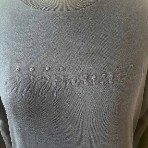 A.P.C. x JJJJOUND Men's Navy Blue Terry Cotton Big Script Logo Sweatshirt Size - Picture 6 of 7